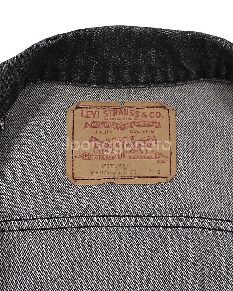 1980s 리바이스 75505-0259 흑청 데님 자켓 빈티지--4