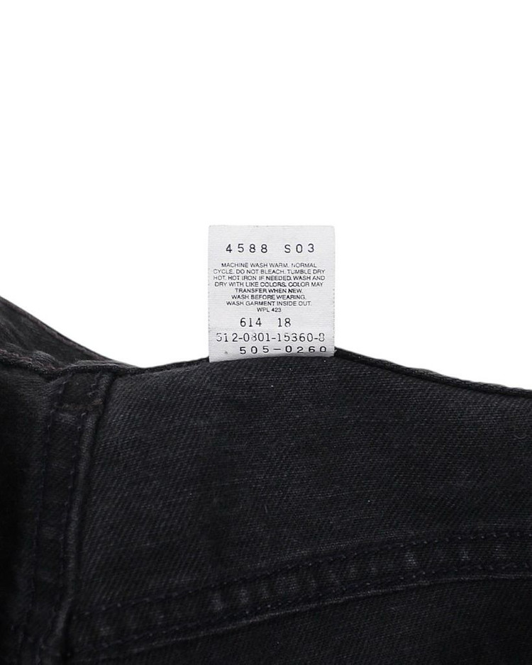 2001 USA 리바이스 505-0260 블랙 데님 팬츠 빈티지 미국제 흑청--4