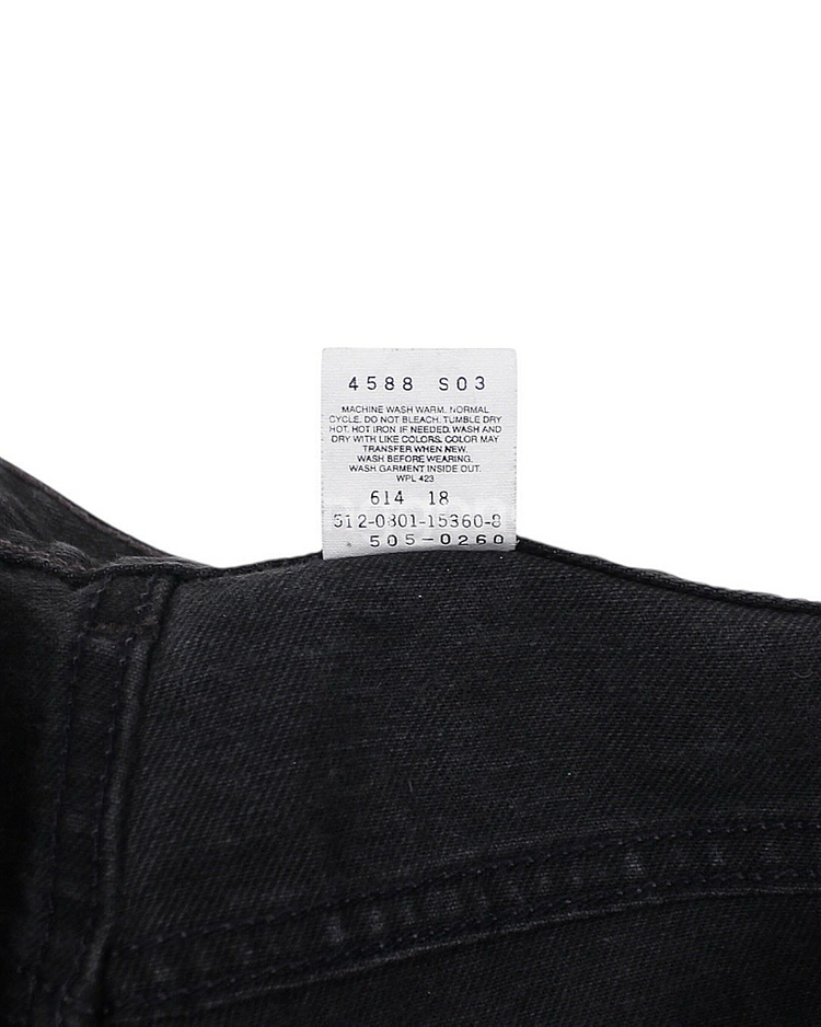 2001 USA 리바이스 505-0260 블랙 데님 팬츠 빈티지 미국제 흑청--4