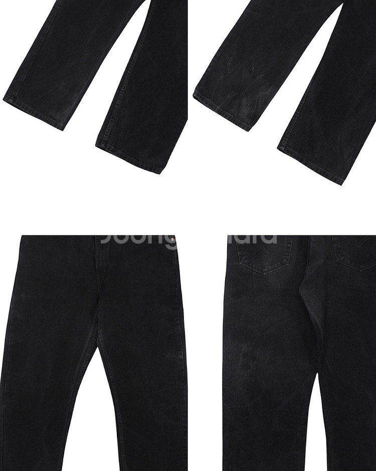2001 USA 리바이스 505-0260 블랙 데님 팬츠 빈티지 미국제 흑청--7