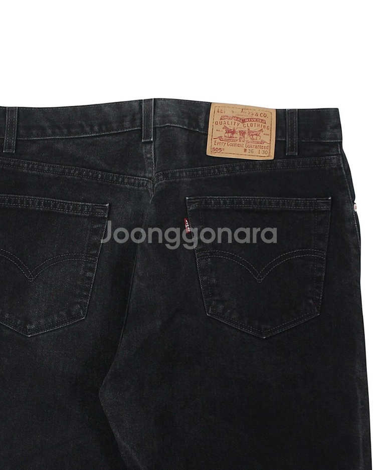 2001 USA 리바이스 505-0260 블랙 데님 팬츠 빈티지 미국제 흑청--2