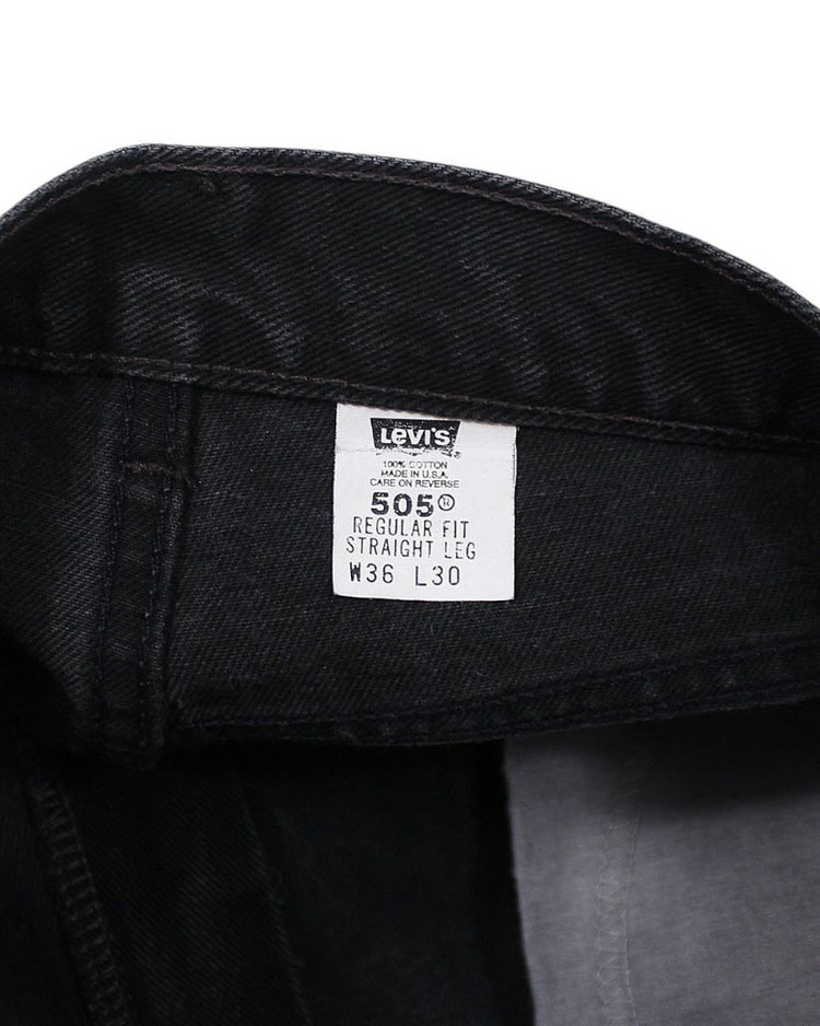 2001 USA 리바이스 505-0260 블랙 데님 팬츠 빈티지 미국제 흑청--3