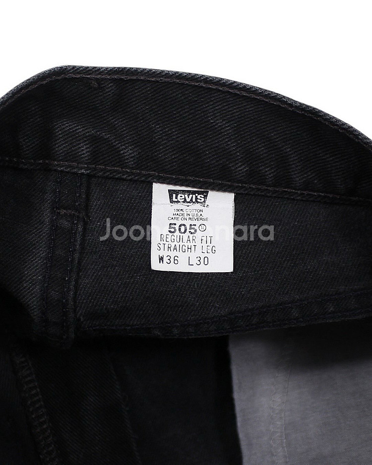 2001 USA 리바이스 505-0260 블랙 데님 팬츠 빈티지 미국제 흑청--3