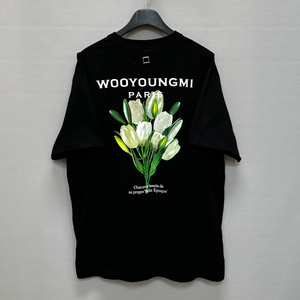 우영미 플라워 프린트 백로고 반팔티 ( 105 )