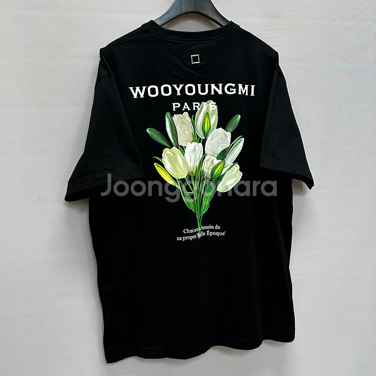 우영미 플라워 프린트 백로고 반팔티 ( 105 )--1