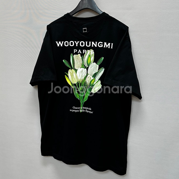 우영미 플라워 프린트 백로고 반팔티 ( 105 )--2