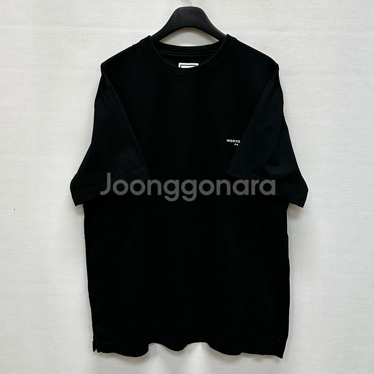 우영미 플라워 프린트 백로고 반팔티 ( 105 )--3