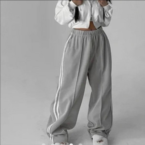 더블라인 스포티 트랙 와이드 팬츠