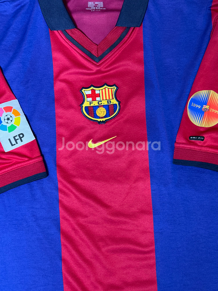 00-01 바르셀로나 홈 유니폼 UK XL 히바우두--0