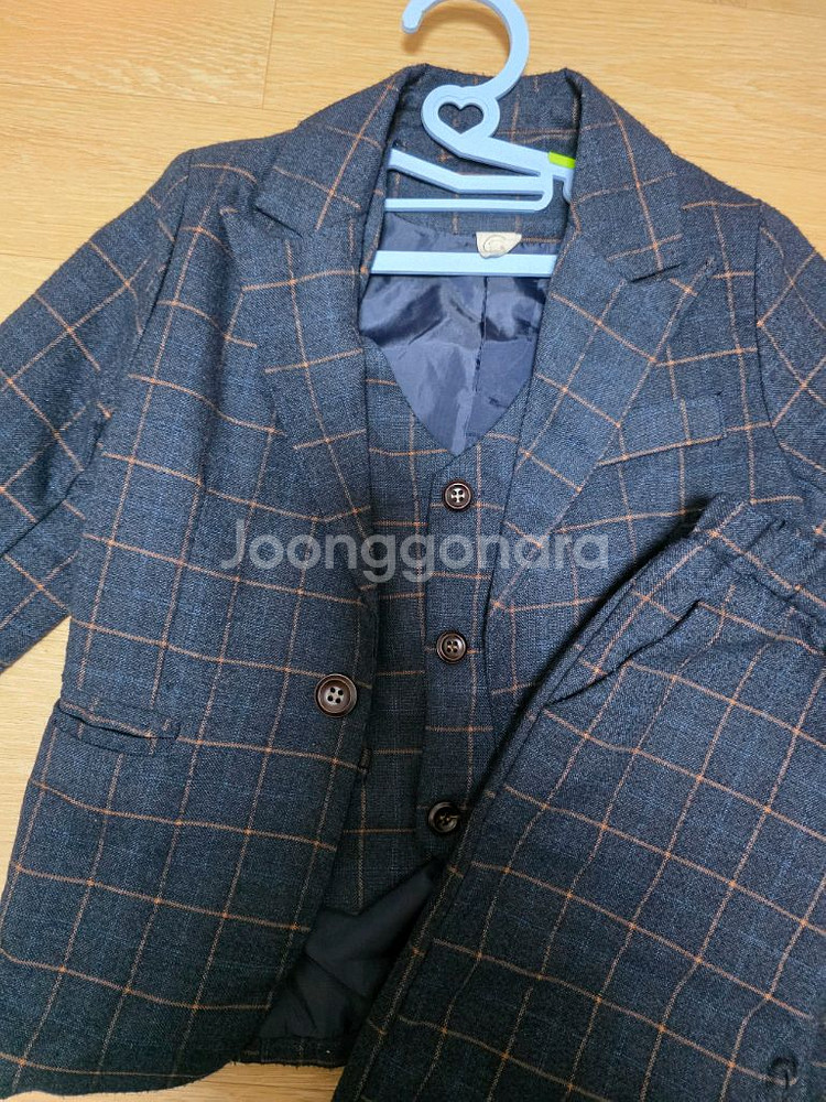 남아 체크 정장 세트 120사이즈--1