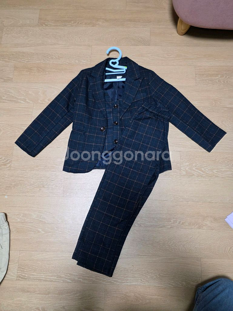 남아 체크 정장 세트 120사이즈--0