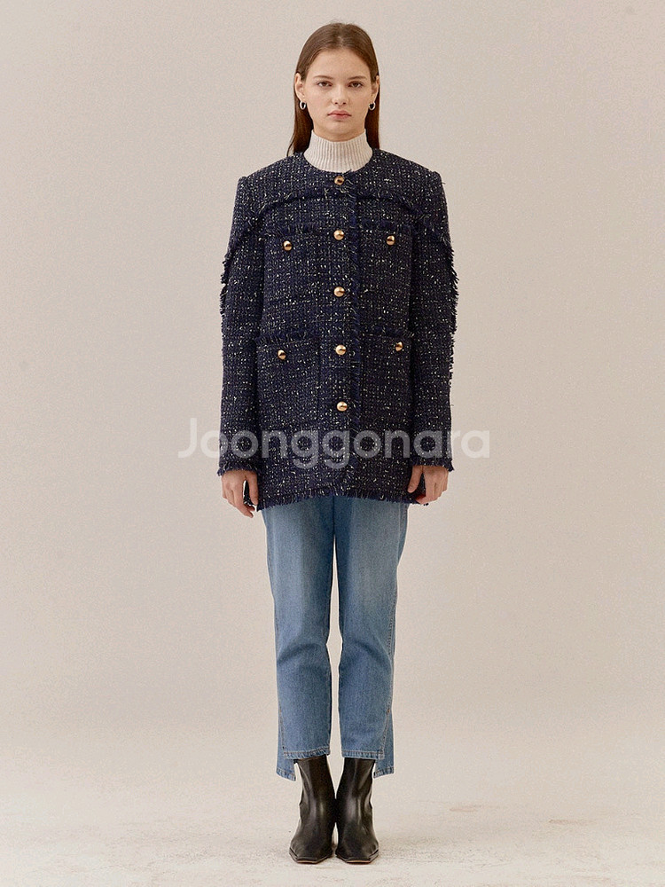 아이아이 트위드자켓 코트 울자켓 울코트--3