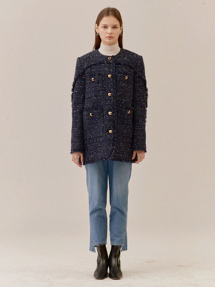 아이아이 트위드자켓 코트 울자켓 울코트--3