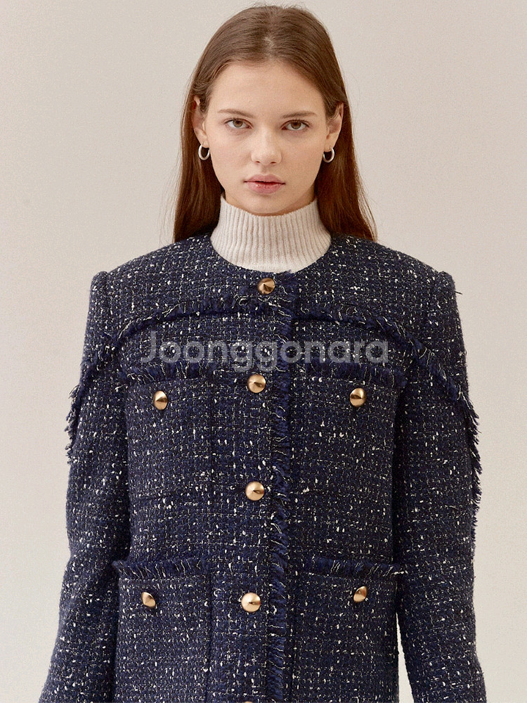 아이아이 트위드자켓 코트 울자켓 울코트--0