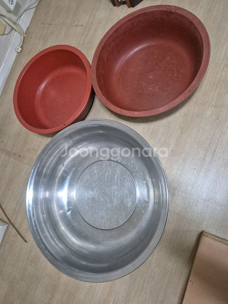 스텐+고무 다라 총3개 일괄--0