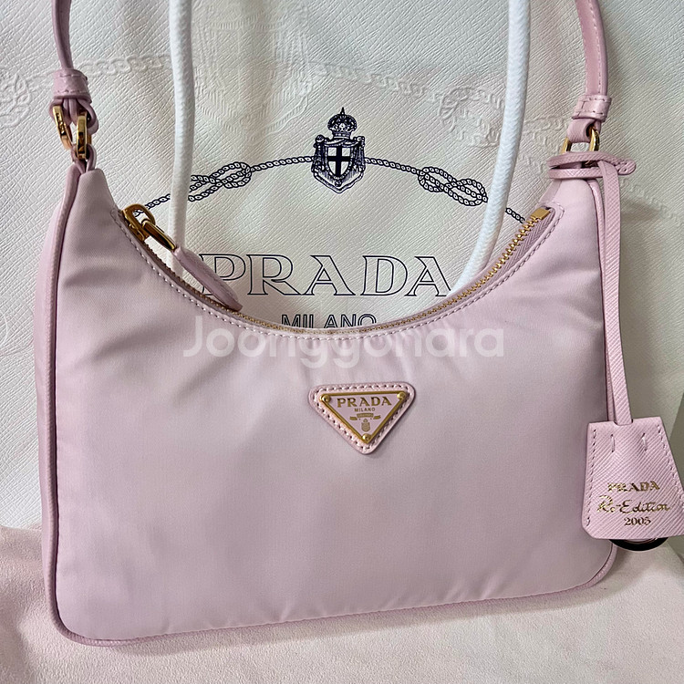 프라다 리에디션 2005 리나일론 미니백 호보백 가방 핑크--1