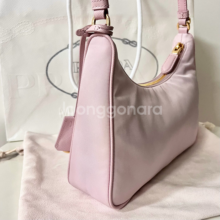 프라다 리에디션 2005 리나일론 미니백 호보백 가방 핑크--4