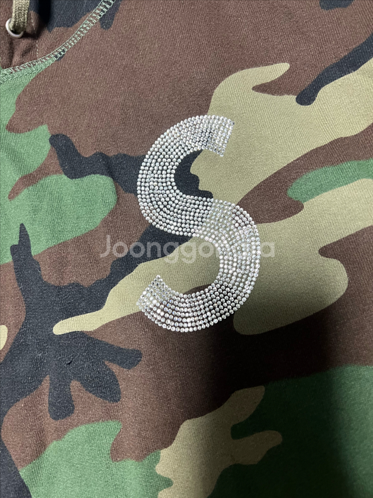 슈프림 스와로브스키 S 로고 후드티(L)--2