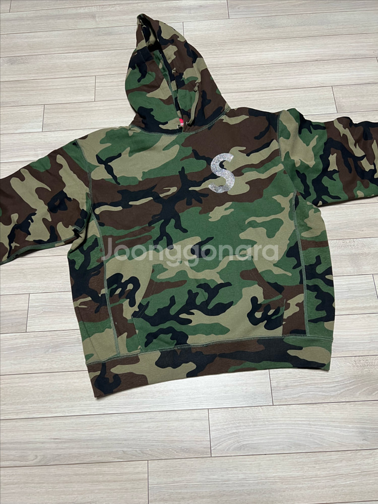 슈프림 스와로브스키 S 로고 후드티(L)--9