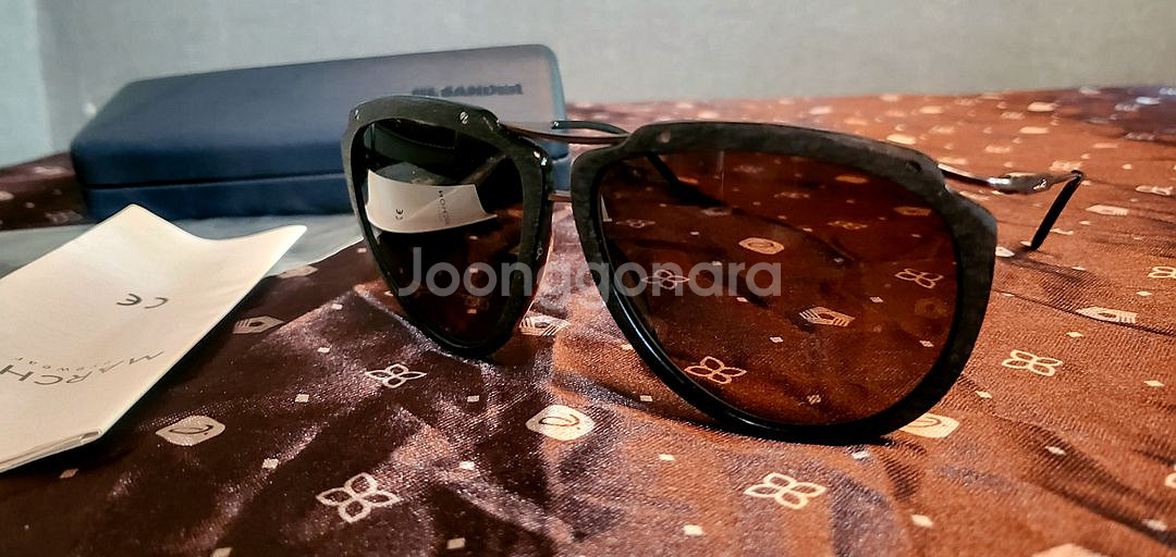 [미사용 새상품] Jil Sander 블랙우드 선글라스--5