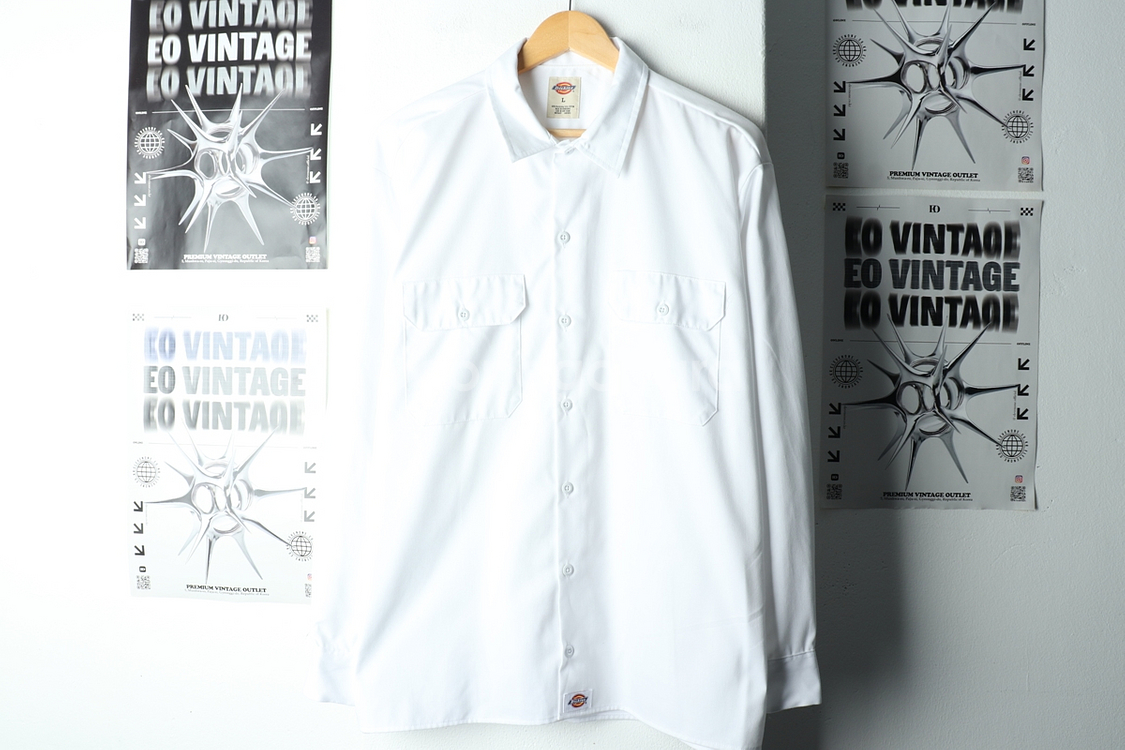 (L-XL) 디키즈 셔츠 남방 투포켓 화이트 무지--1