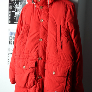 (M-L) 빈폴 패딩 점퍼자켓 덕다운 오리털 레드