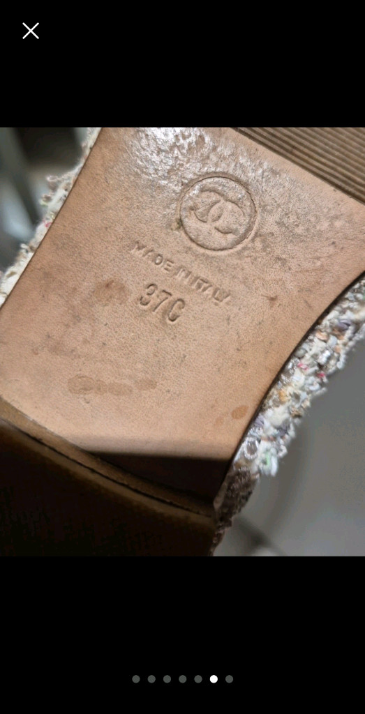 샤넬 트위드 플랫슈즈 37C--3