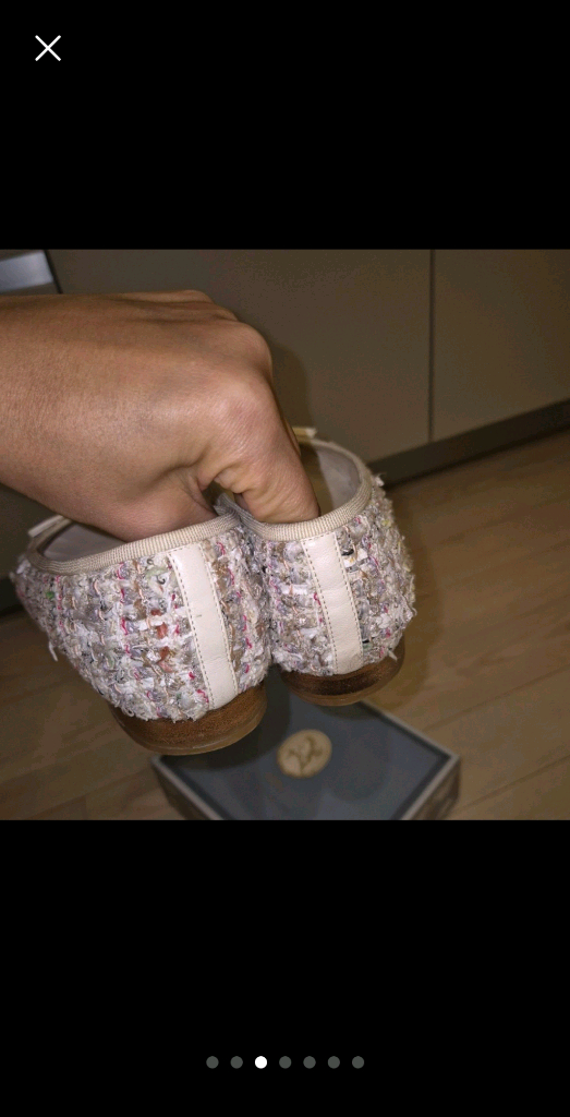 샤넬 트위드 플랫슈즈 37C--2