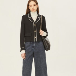 시슬리 sisley 컬러 라인 디테일 트위드 자켓 55 사이즈 정품