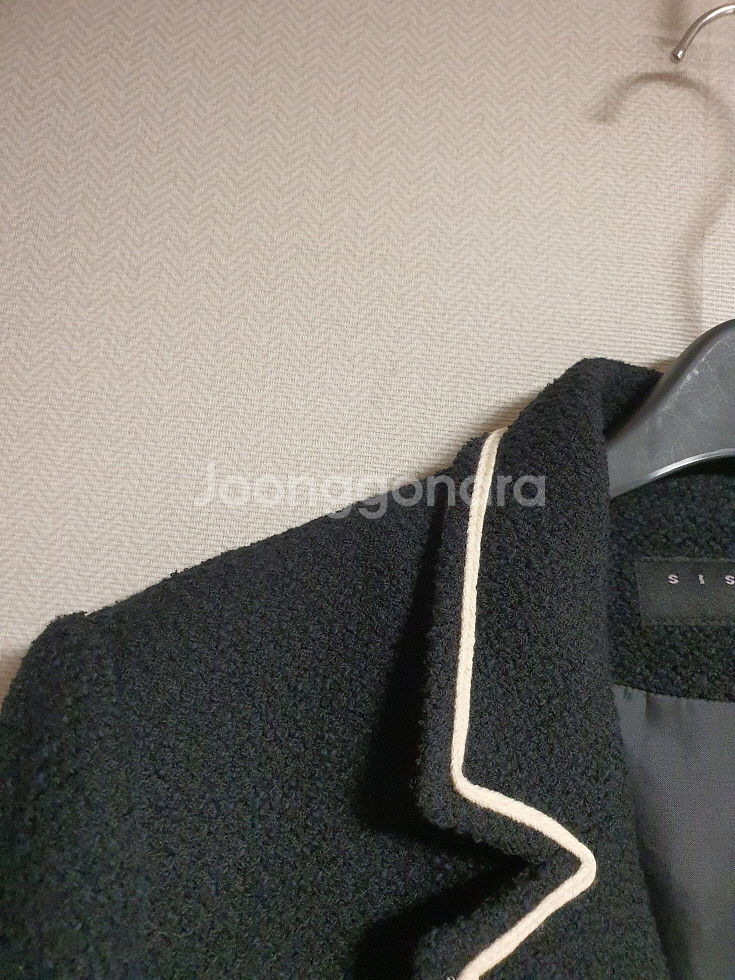 시슬리 sisley 컬러 라인 디테일 트위드 자켓 55 사이즈 정품--4