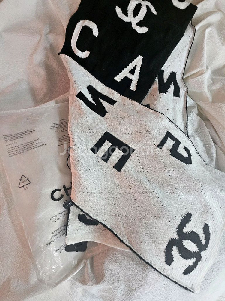 샤넬 로고 니트 머플러--1