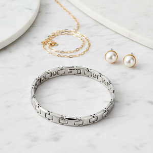 전시 새제품, 고급케이스포함,최고급 텅스텐 게르마늄팔찌 신품