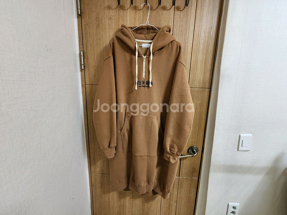 (F)여성 톰보이 기모 후드 롱 원피스--0