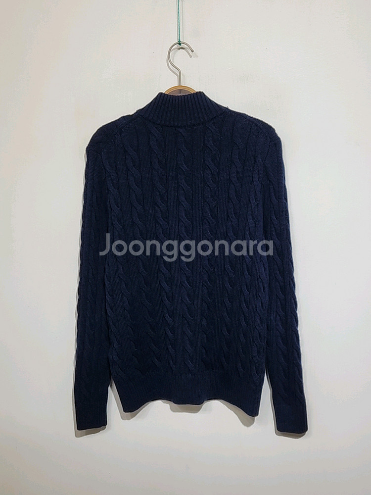 (S) 랄프로렌 폴로 꽈배기 니트 네이비 케이블 반집업 스웨터--5