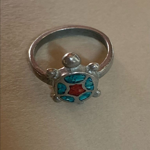 빈티지 터키석 거북이 반지