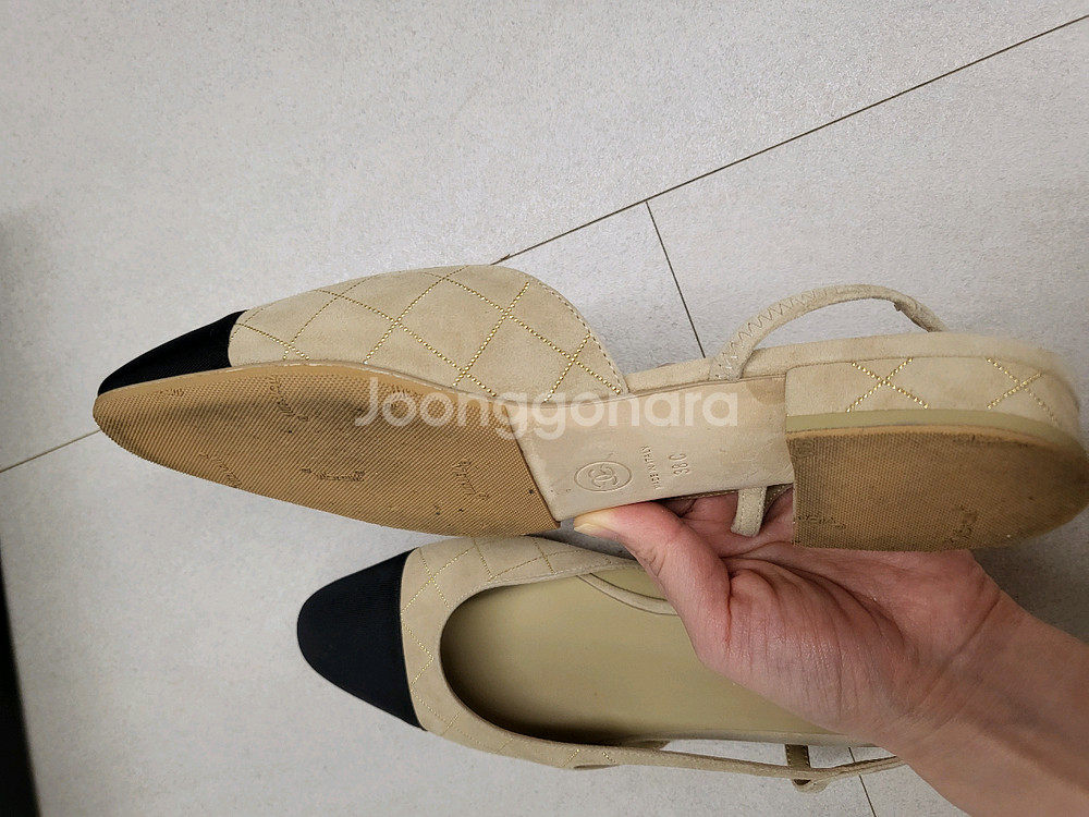 1회 착용)25c 샤넬 슬링백 38사이즈 베이지--4