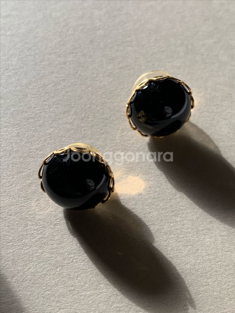 빈티지 까망 귀걸이--0