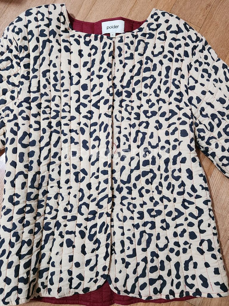 수입 폴더 레오파드 패턴 누빔자켓--1