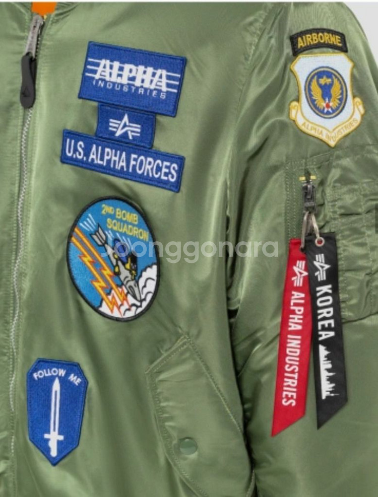 알파인더스트리 [ 한정판 ] MA-1 레귤러 스쿼드론 항공점퍼 Sage Green 블루종 (XL / 110)--8