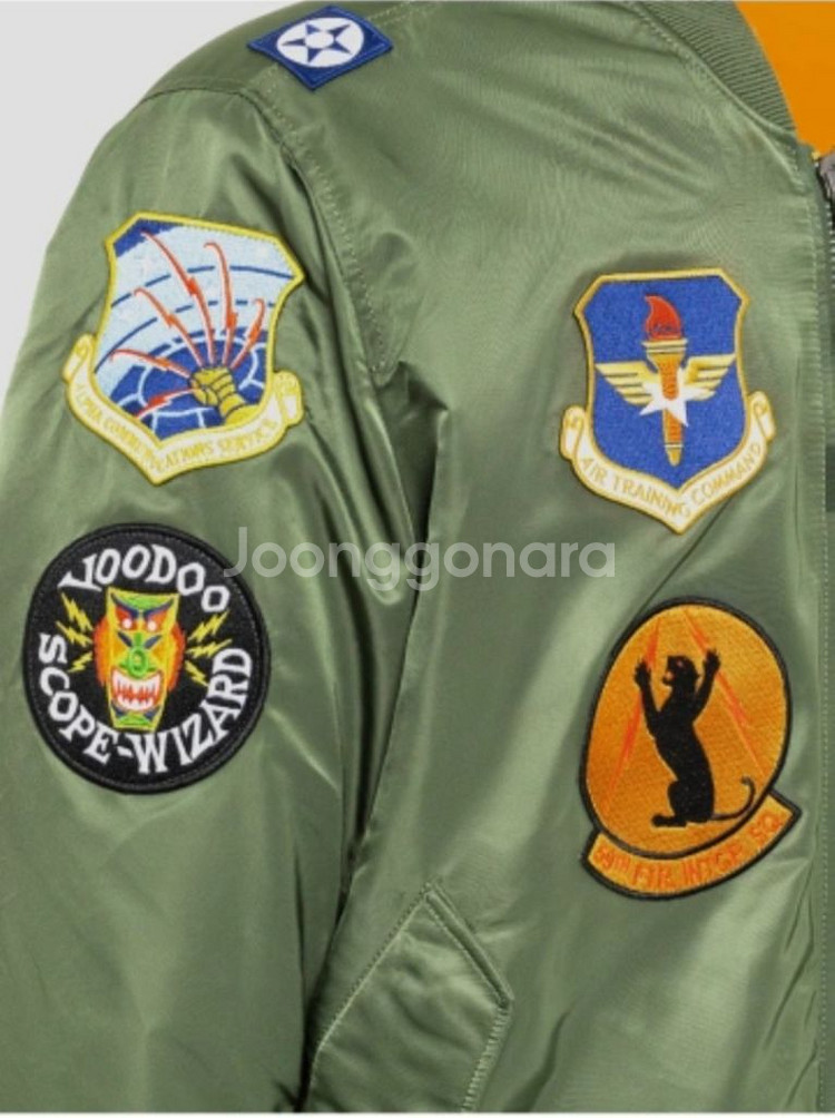 알파인더스트리 [ 한정판 ] MA-1 레귤러 스쿼드론 항공점퍼 Sage Green 블루종 (XL / 110)--7