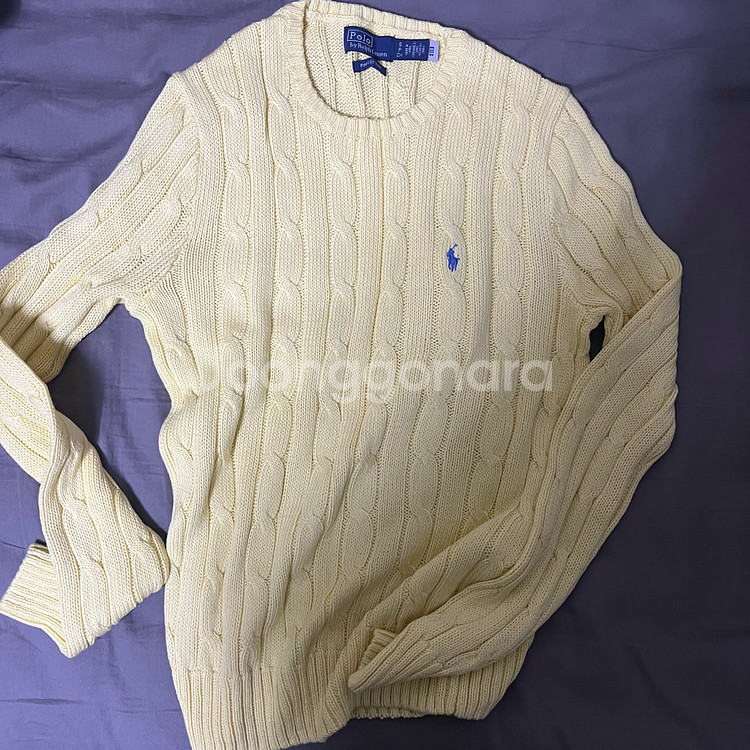 폴로 랄프로렌 케이블 니트 코튼 스웨터 팔아요.--0