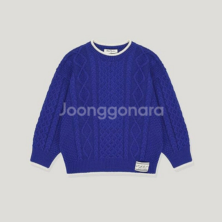 더멜로우가드너 케이블 니트 풀오버 블루 150--1