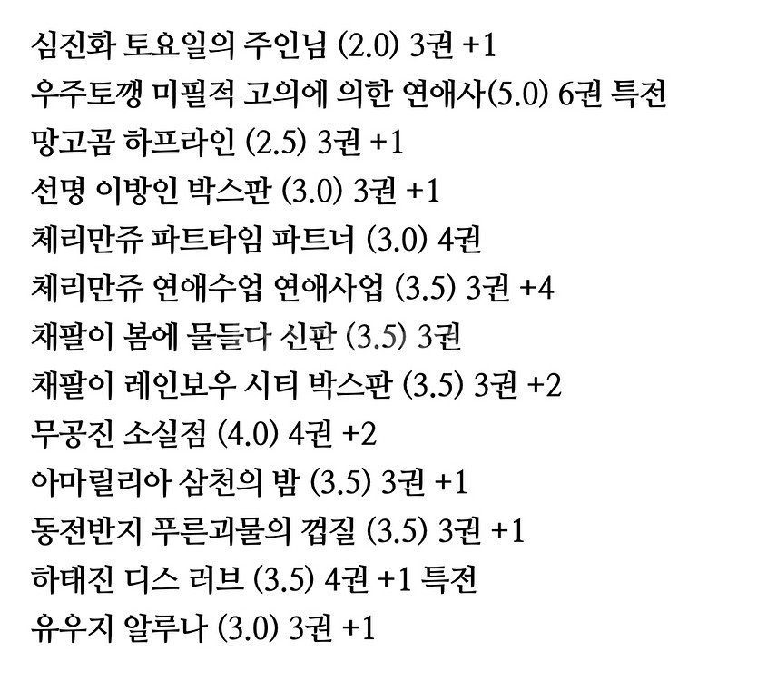 BL소설 소장본 정리 (밀랍인형폭렬학원가 외) 추가중입니다.--2