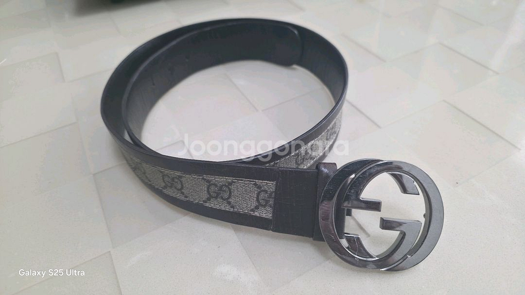 구찌 GG 패턴 남성 벨트--0