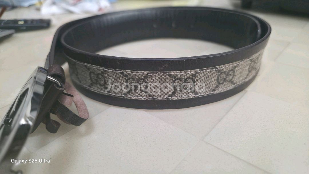 구찌 GG 패턴 남성 벨트--1