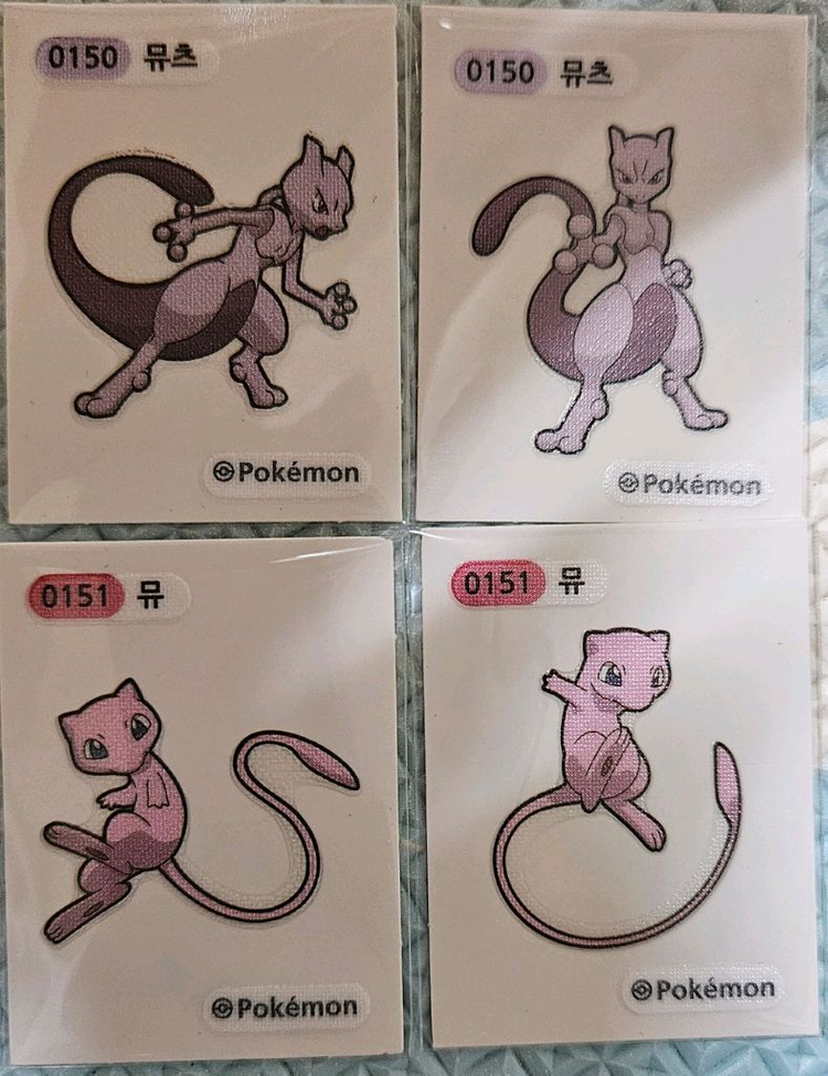 포켓몬 띠부씰 뮤 뮤츠 검은레쿠쟈 판매 이미지