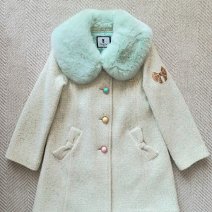 프렌치캣 퍼 카라 모직코트 130