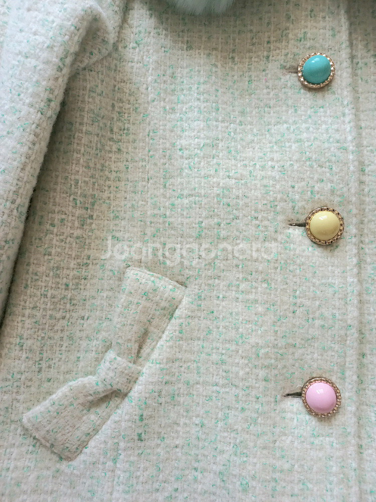 프렌치캣 퍼 카라 모직코트 130--4