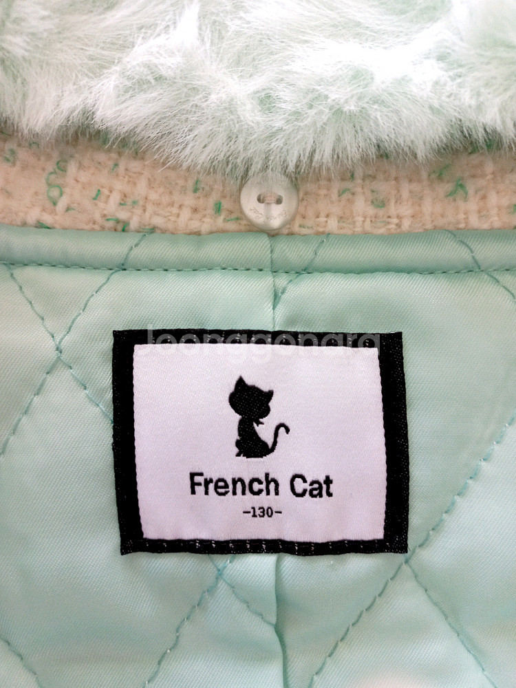 프렌치캣 퍼 카라 모직코트 130--8