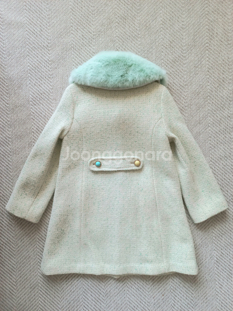 프렌치캣 퍼 카라 모직코트 130--5